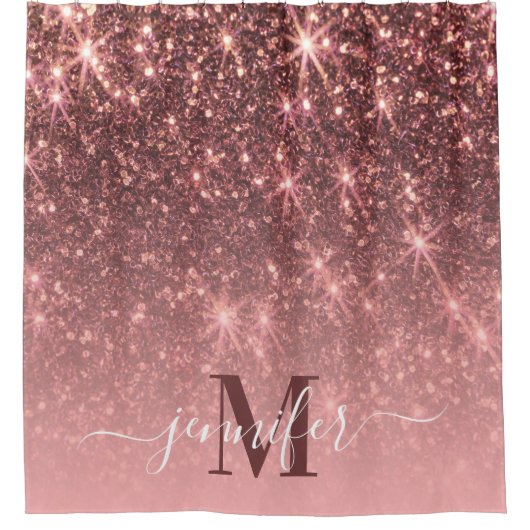 Rideaux De Douche Parties scintillant or Rose (Devant)