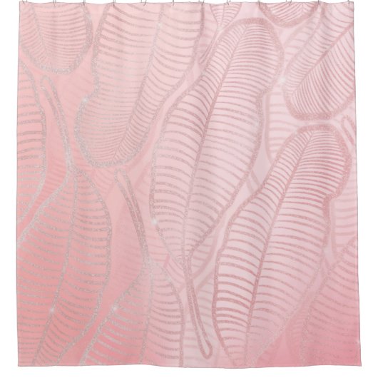 Rideaux De Douche Parties scintillant or rose Banane Feuille (Devant)