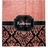 Rideaux De Douche Parties scintillant or rose Damask (Devant)