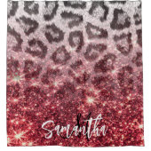 Rideaux De Douche Parties scintillant rose et Empreinte de léopard (Devant)