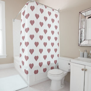 Rideaux De Douche Parties scintillant Rose Gold Coeurs Arrière - pla