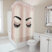 Rideaux De Douche parties scintillant rose vif gouttes yeux clignote (En situation)