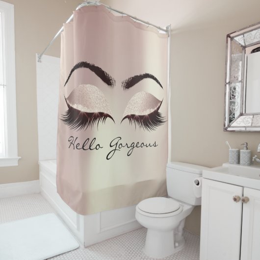 Rideaux De Douche Parties scintillant Sparkly Hello Gorgeous Girly R (En situation)