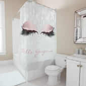 Rideaux De Douche Parties scintillant Sparkly Hello Gorgeous Grey Ro (En situation)