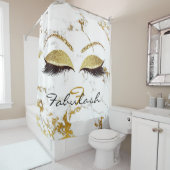 Rideaux De Douche Parties scintillant Sparkly Monogramme Nom Marbre  (En situation)