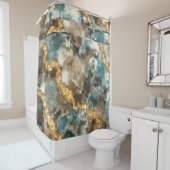 Rideaux De Douche Parties scintillant Tropical Abstraite en marbre o (En situation)