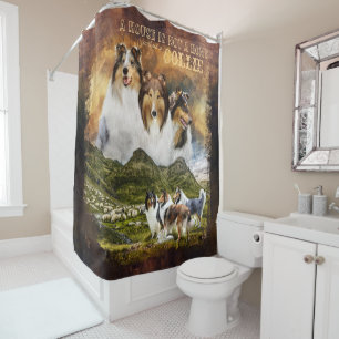 Rideaux De Douche Pas une maison avec Collie, Portrait & Scène, Pays
