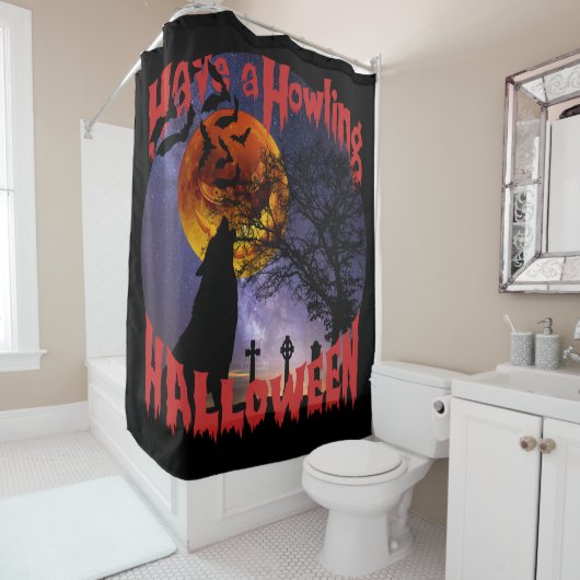 Rideaux De Douche Passez un Halloween hurlant (En situation)