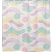 Rideaux De Douche Pastel Abstract Seamless Pattern Waves and Circles (Devant)