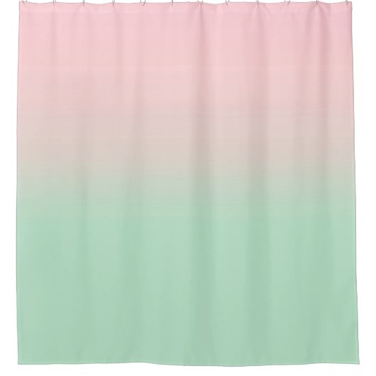 Rideaux De Douche Pastel Aesthétique Ombre Gradient Pink Mint Green (Devant)