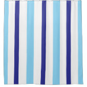 Rideaux De Douche Pastel Blue Deep Blue White Summer Stripes (Devant)