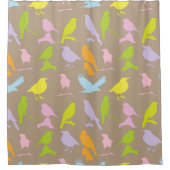 Rideaux De Douche Pastel Coloured Variété d'oiseaux Motif (Devant)