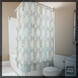 Rideaux De Douche Pastel Dot Motif gris beige bleu blanc
