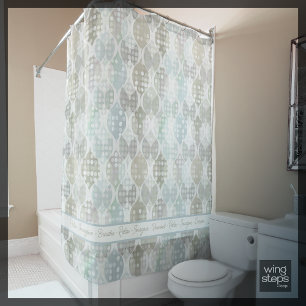 Rideaux De Douche Pastel Dot Wavy Motif Gris Beige Blanc Breathe