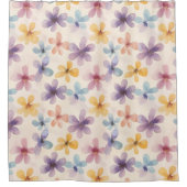 Rideaux De Douche Pastel Floral Retro Hippie Fleurs (Devant)