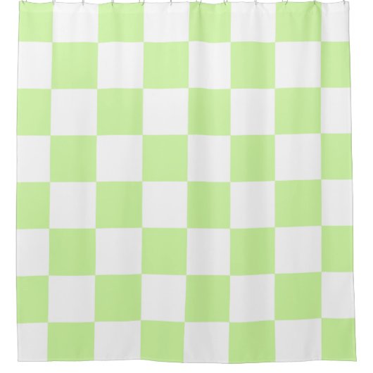 Rideaux De Douche Pastel Green À damiers En vichy Motif (Devant)