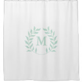 Rideaux De Douche Pastel Green Laurel Garland Wreath Monogramme (Devant)