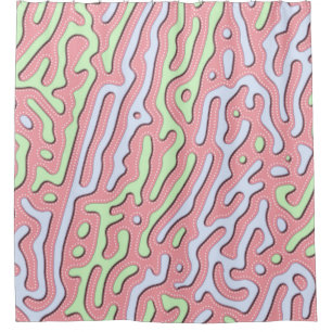 Rideaux De Douche Pastel Kawaii Design Abstrait coloré