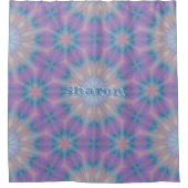 Rideaux De Douche Pastel Mère de Perle Nom du Motif Monogramme | (Devant)