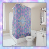 Rideaux De Douche Pastel Mère de Perle Nom du Motif Monogramme |