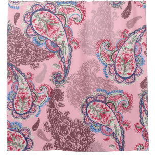 Rideaux De Douche Pastel paisley, patchwork ethnique traditionnel