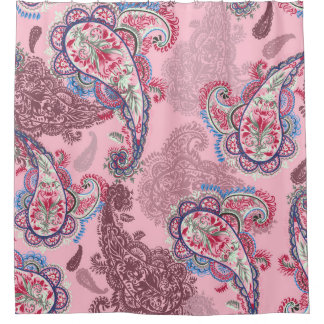 Rideaux De Douche Pastel paisley, patchwork ethnique traditionnel