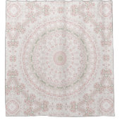 Rideaux De Douche Pastel Pink et Green Mandala Motif Design (Devant)