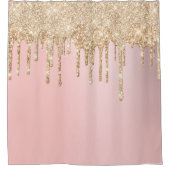 Rideaux De Douche *~* Pastel Pink Gold Glitter Drip AP7 (Devant)