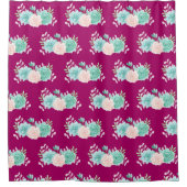 Rideaux De Douche Pastel Pink & Green Floral Bouquet Motif (Devant)