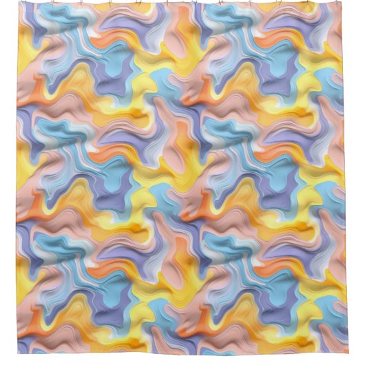 Rideaux De Douche Pastel Plastic Fluid Abstrait (Devant)