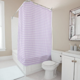 Rideaux De Douche Pastel Purple En vichy Motif