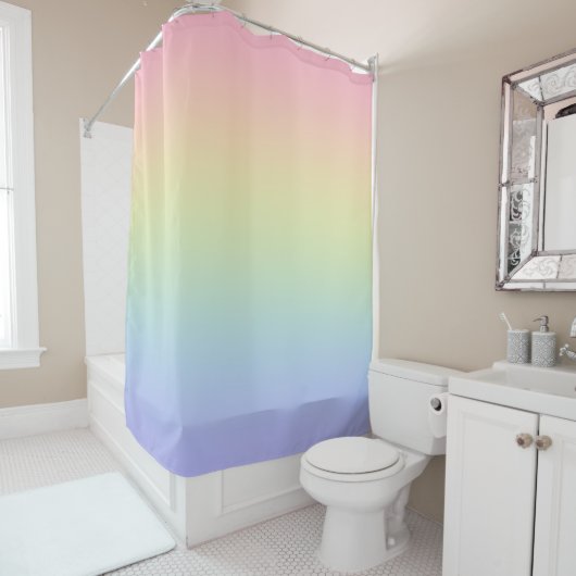 Rideaux De Douche Pastel Rainbow (En situation)