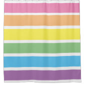 Rideaux De Douche Pastel Rainbow Striped Shower Curtain (Devant)
