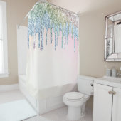 Rideaux De Douche *~* Pastel Rose AQUA Bleu Parties scintillant Drif (En situation)