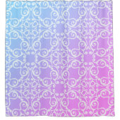 RIDEAUX DE DOUCHE PASTEL ROSE BLEU ÉLÉGANT MOTIF (Devant)