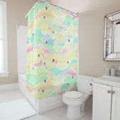 Rideaux De Douche Pastel Seascape Abstrait (En situation)