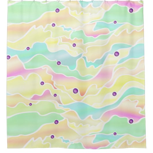 Rideaux De Douche Pastel Seascape Abstrait (Devant)