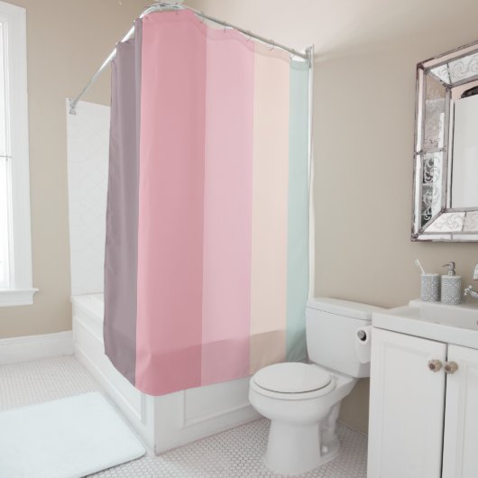 Rideaux De Douche Pastel Stripes (En situation)