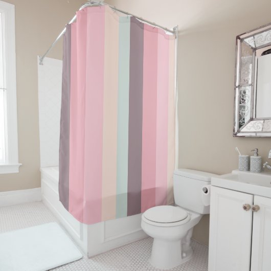 Rideaux De Douche Pastel Stripes (En situation)