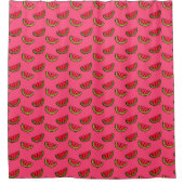 Rideaux De Douche Pastèque d'été sur le motif rose (Devant)