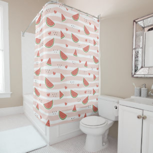 Rideaux De Douche Pastèques rouges, Coeurs, Grandes Pâtes, Motif d'é