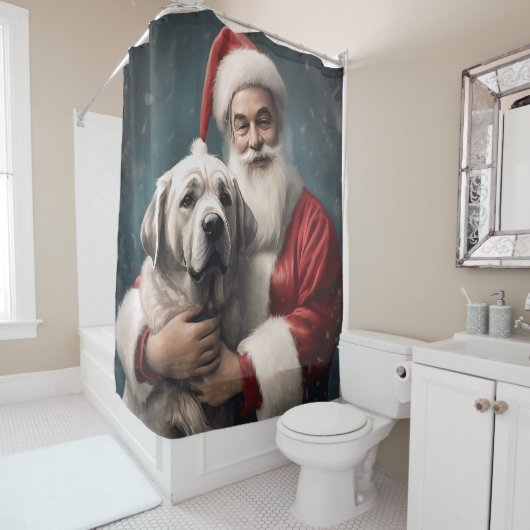 Rideaux De Douche Pasteur anatolien avec Noël du Père Noël (En situation)