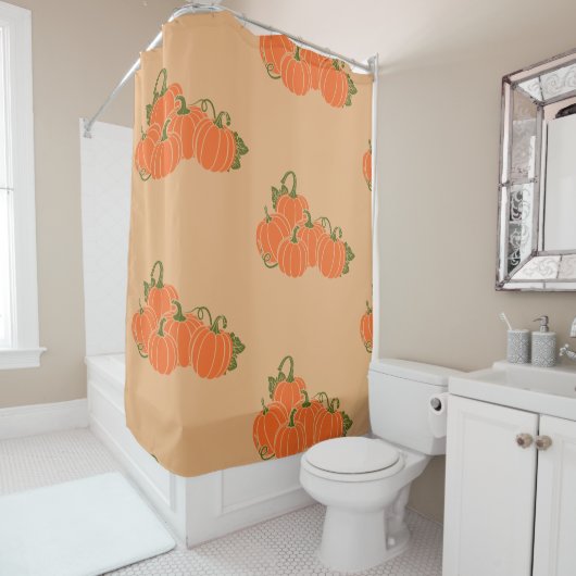 Rideaux De Douche Patch de Citrouille (En situation)