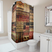 Rideaux De Douche Patchwork african pattern grunge print background (En situation)