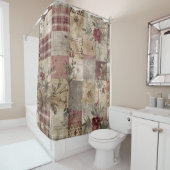 Rideaux De Douche Patchwork Botanique Rustique Vintage (En situation)