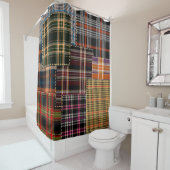 Rideaux De Douche patchwork chercks motif, design tartan, surface  (En situation)