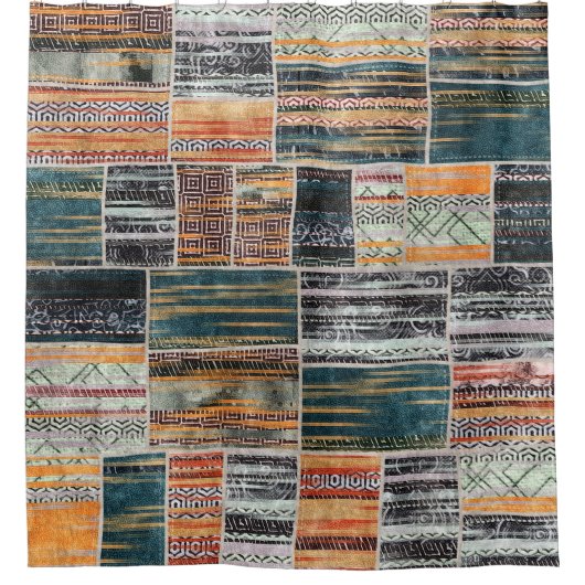 Rideaux De Douche Patchwork collage mixage, surface composée motif i (Devant)