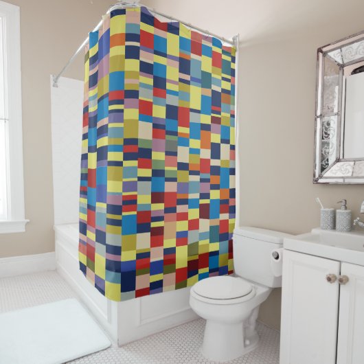 Rideaux De Douche Patchwork couleur 061120 (En situation)