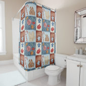 Rideaux De Douche Patchwork de Noël Cozy Winter (En situation)