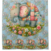 Rideaux De Douche Patchwork Elephant Floral Meadow Charm (Devant)